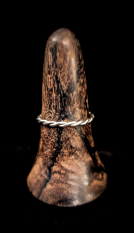 Twisted sterling silver stacker ring